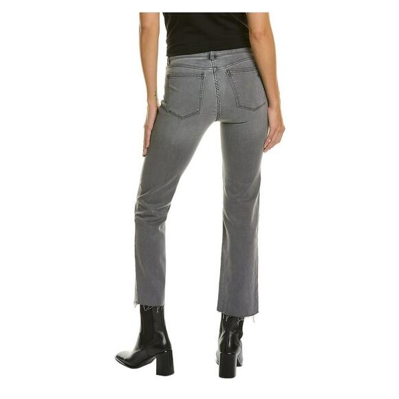 DL1961 Mara Straight Jeans Size 28 Overcast Raw Gray Mid Rise Instasculpt Crop - Picture 2 of 16